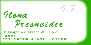 ilona presneider business card